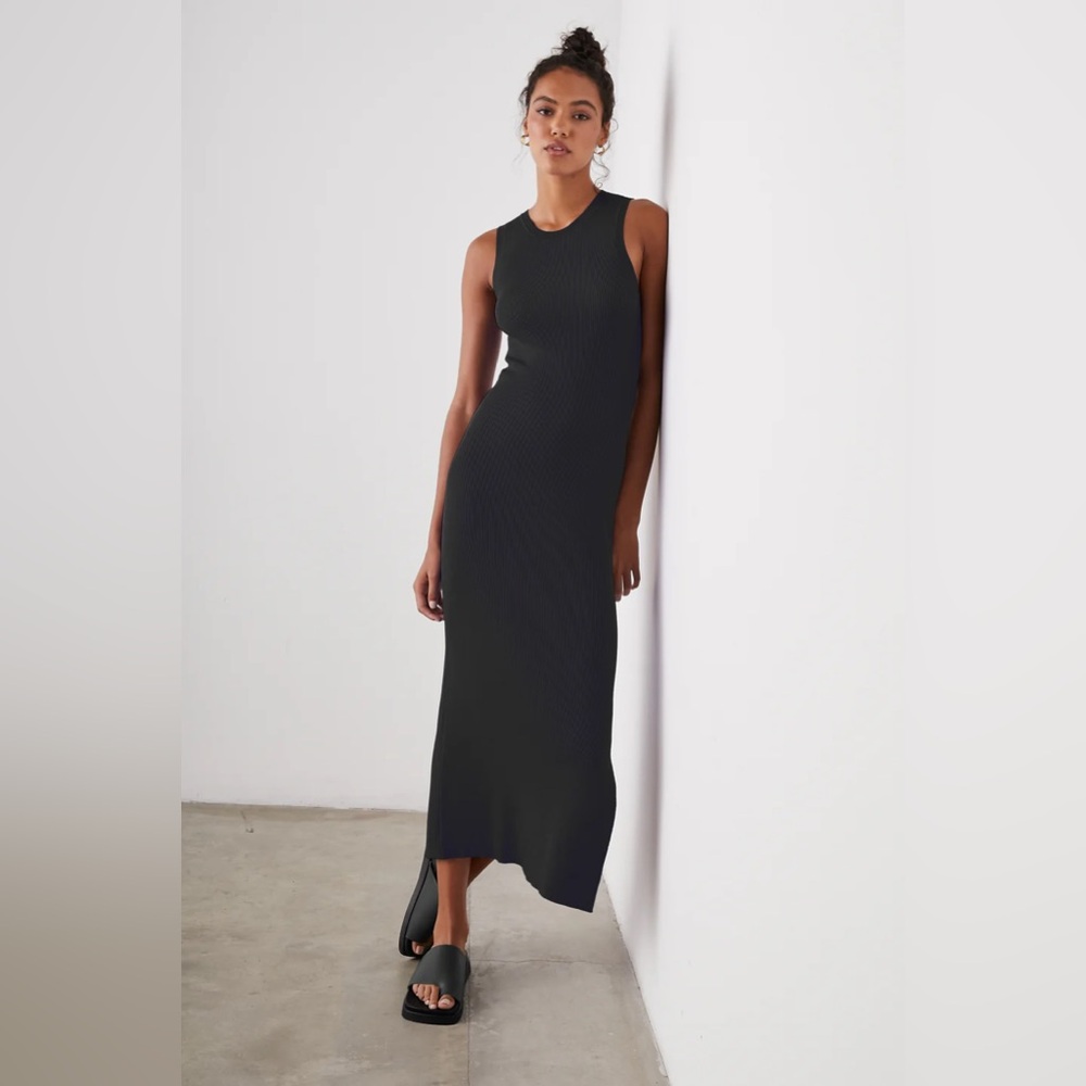 Rails Black Halter Maxi Dress XS Minimal Chic Summer Evening Dress
